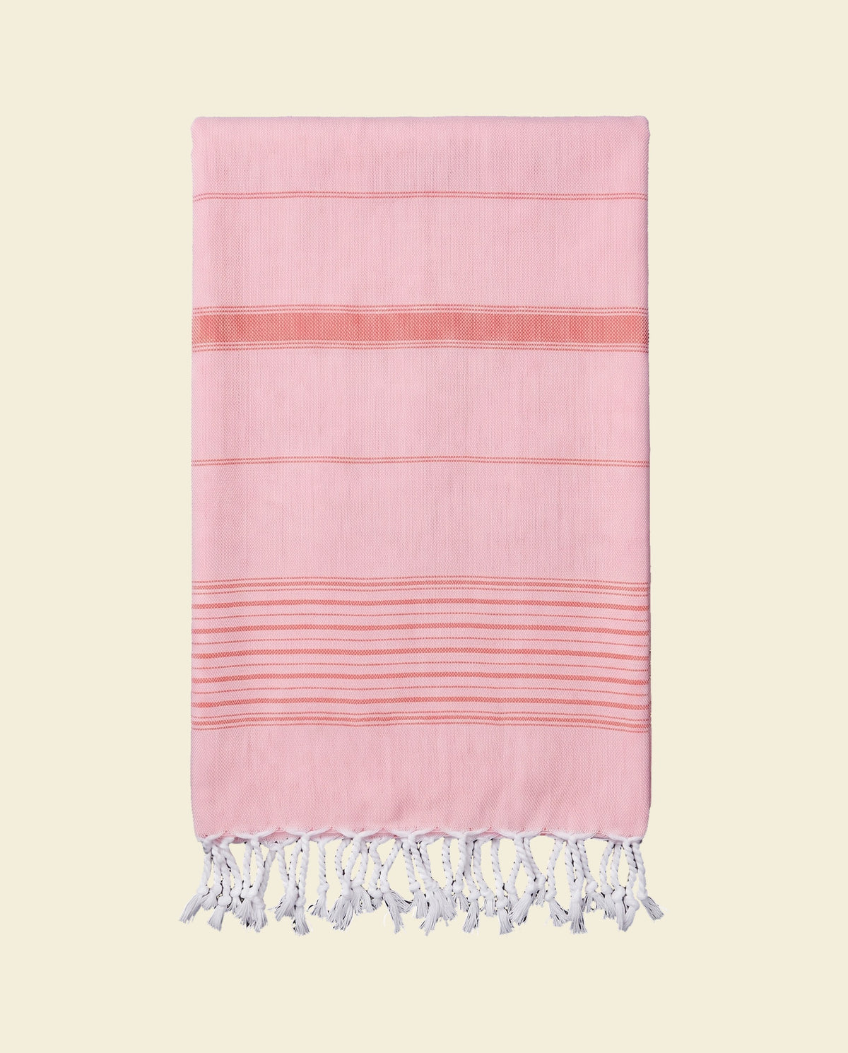 2 kleuren hamamdoek poederroze/koraal - op kleur