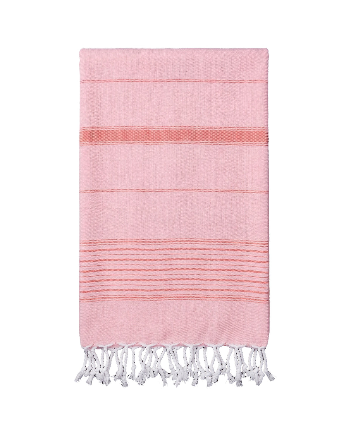2 kleuren hamamdoek poederroze/koraal - vrijstaand