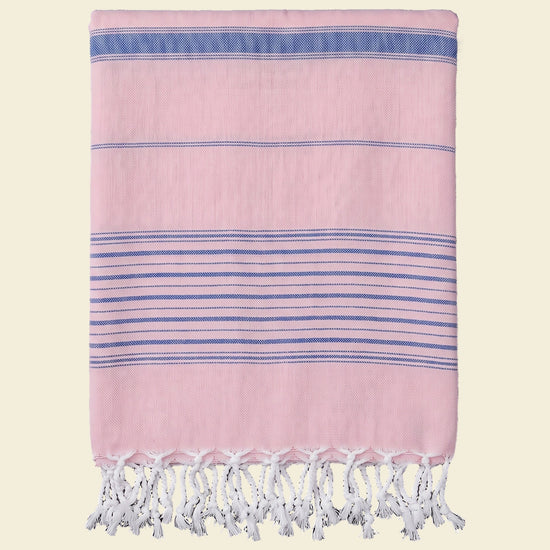 2 kleuren hamamdoek poederroze/parlement - op kleur