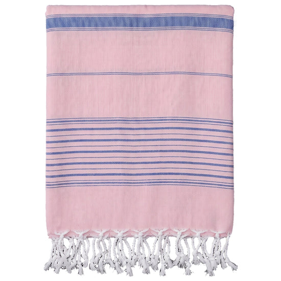 2 kleuren hamamdoek poederroze/parlement - vrijstaand