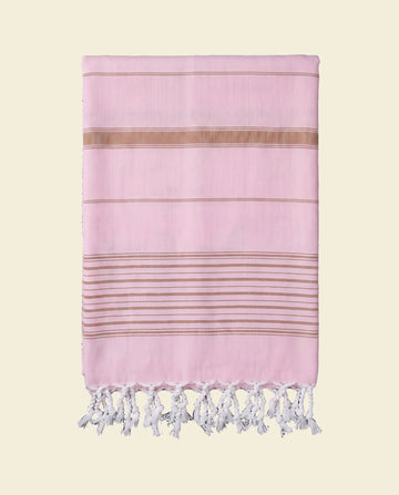 2 kleuren hamamdoek roze/bruin