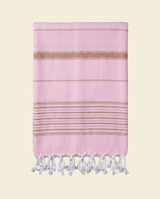 2 kleuren hamamdoek roze/bruin - op kleur