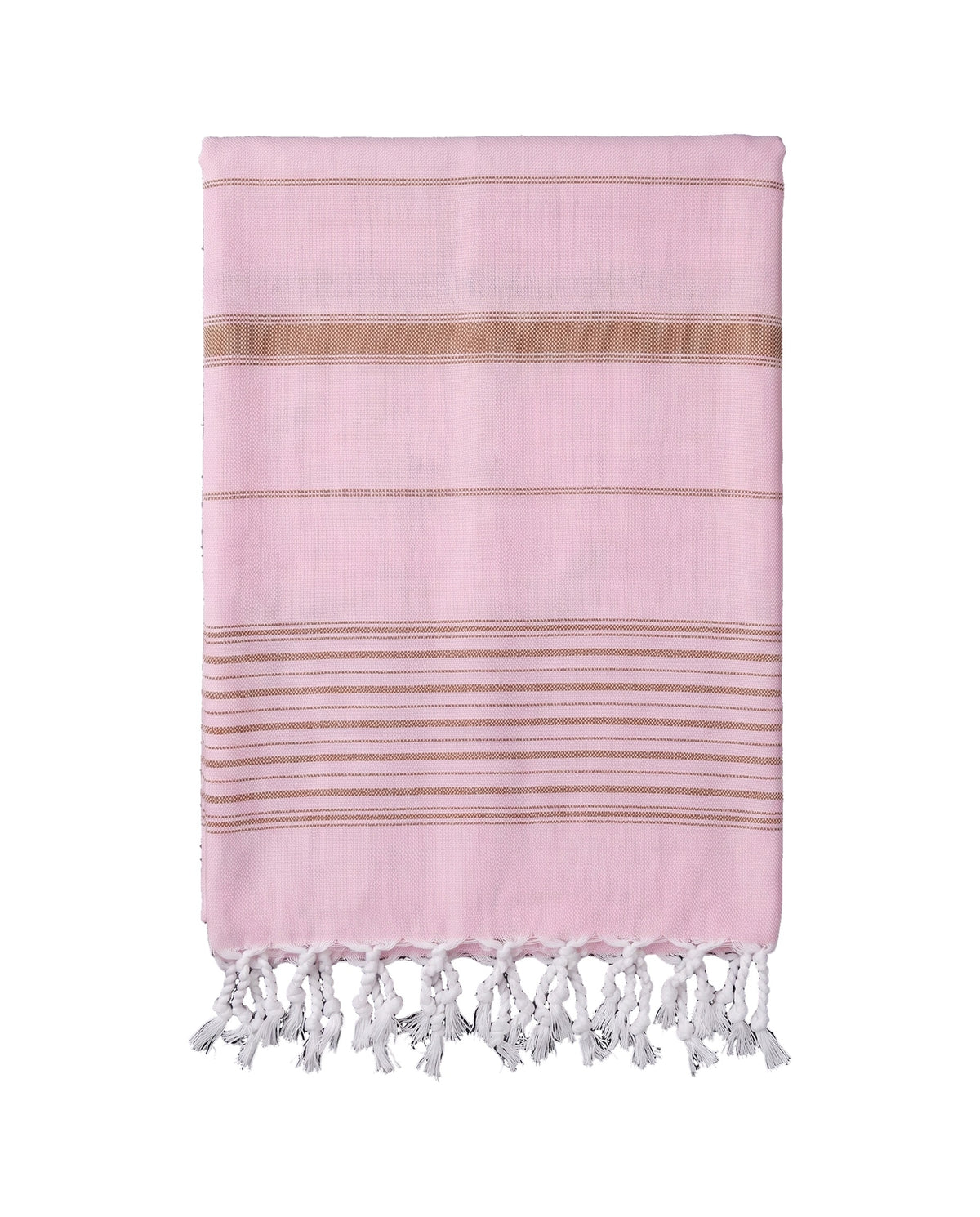 2 kleuren hamamdoek roze/bruin - vrijstaand