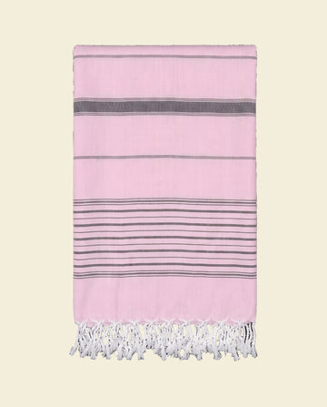 2 kleuren hamamdoek roze/zwart
