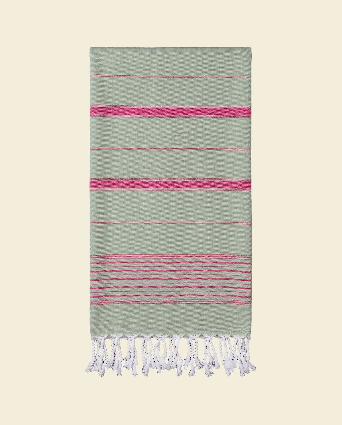 2 kleuren hamamdoek salie/fuchsia - op kleur