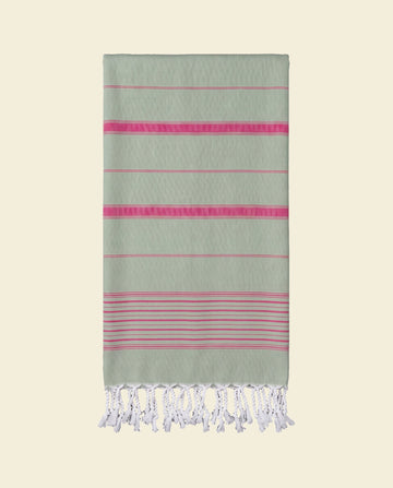 2 kleuren hamamdoek salie/fuchsia