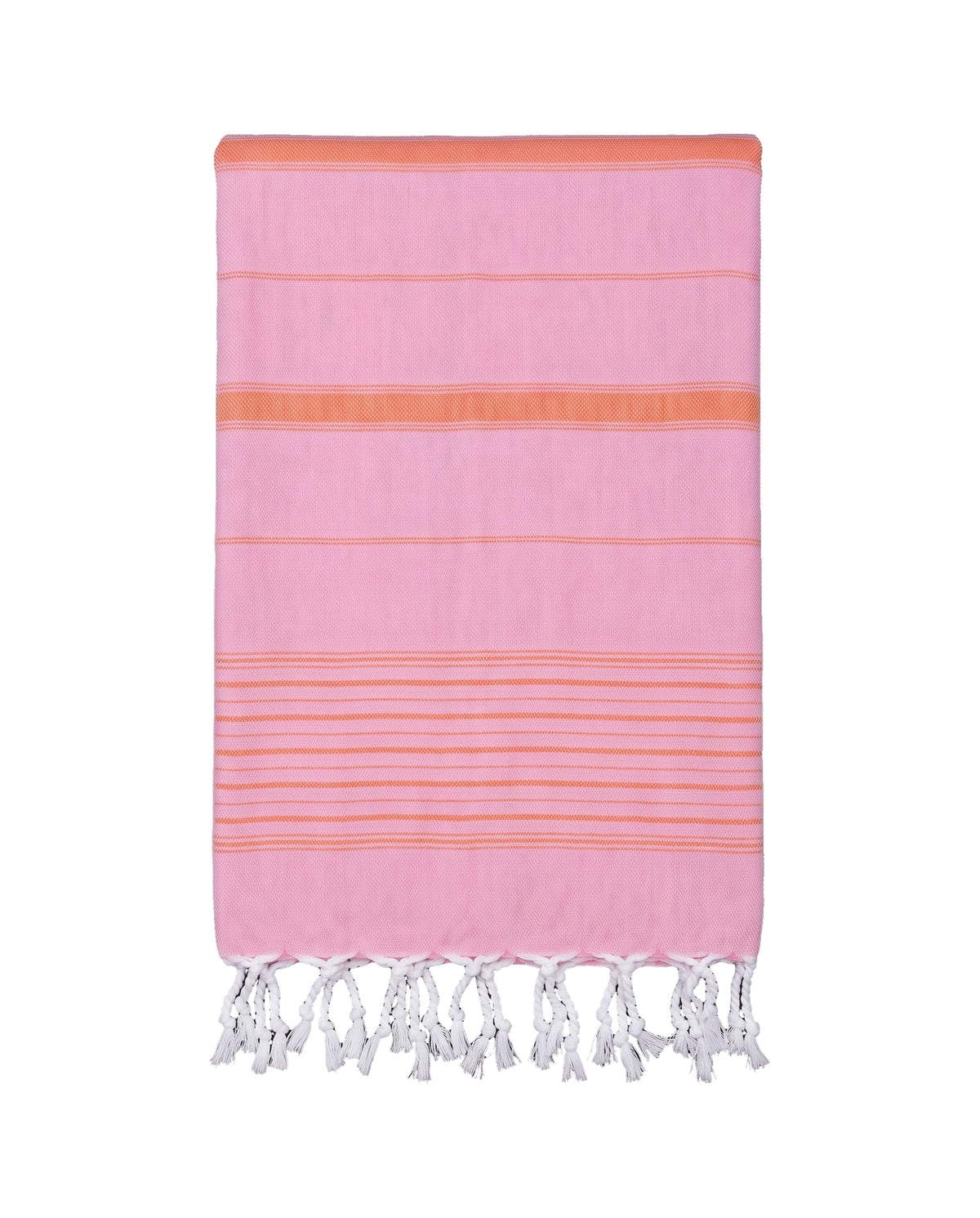 2 kleuren hamamdoek sorbetroze/mandarijn - vrijstaand