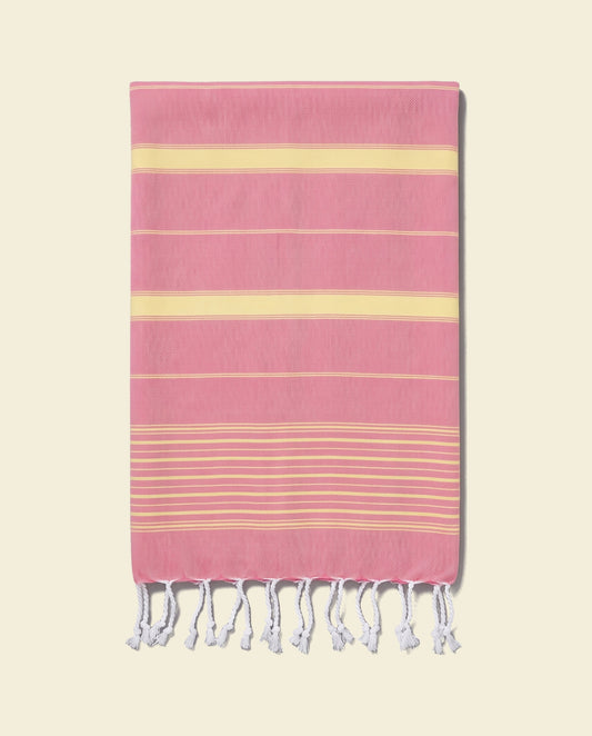 2 kleuren hamamdoek tulp/geel - op kleur