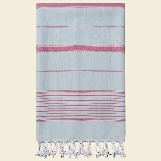2 kleuren hamamdoek zeegroen/cerise - op kleur