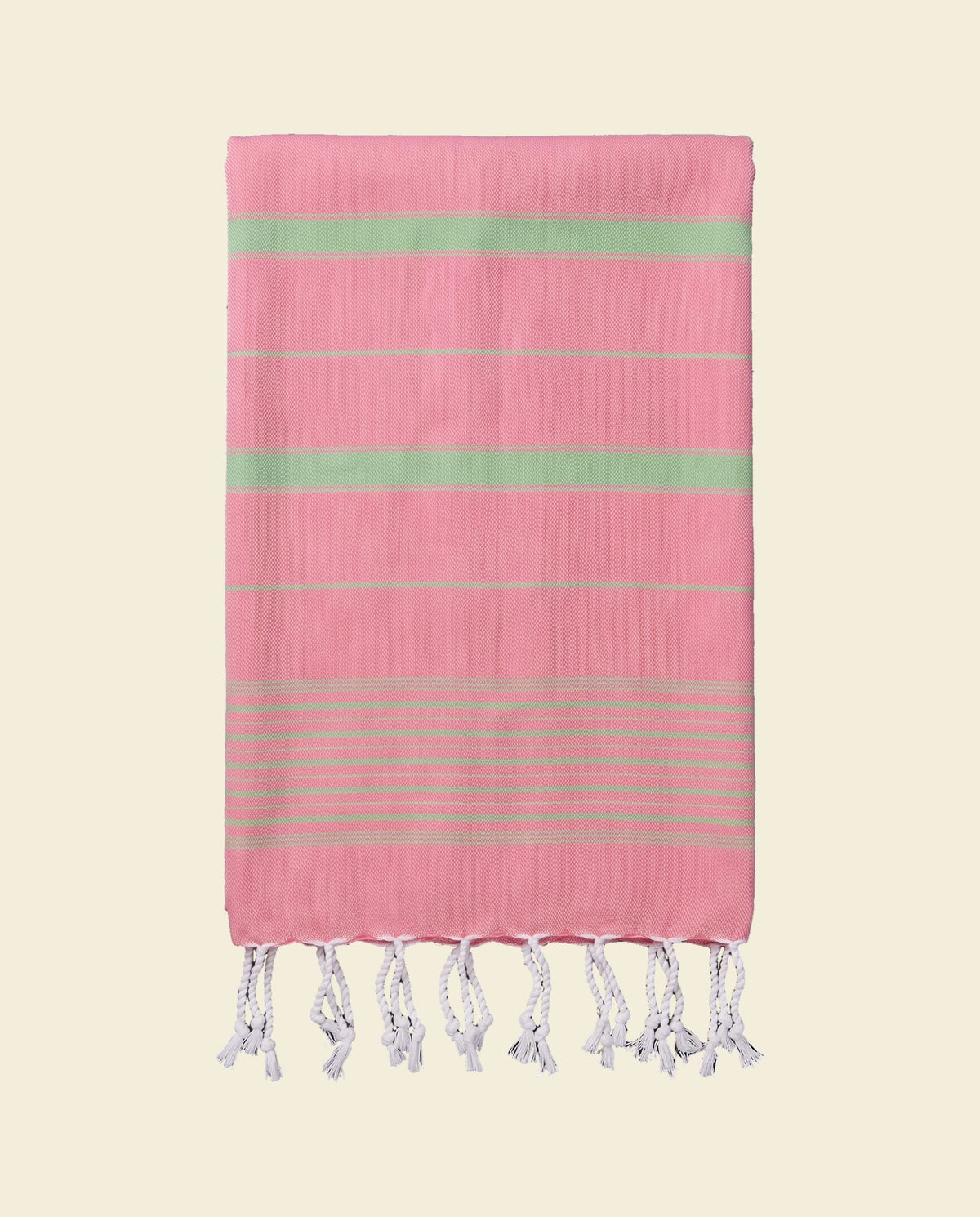 2 kleuren hamamdoek zuurstokroze/pistache - op kleur