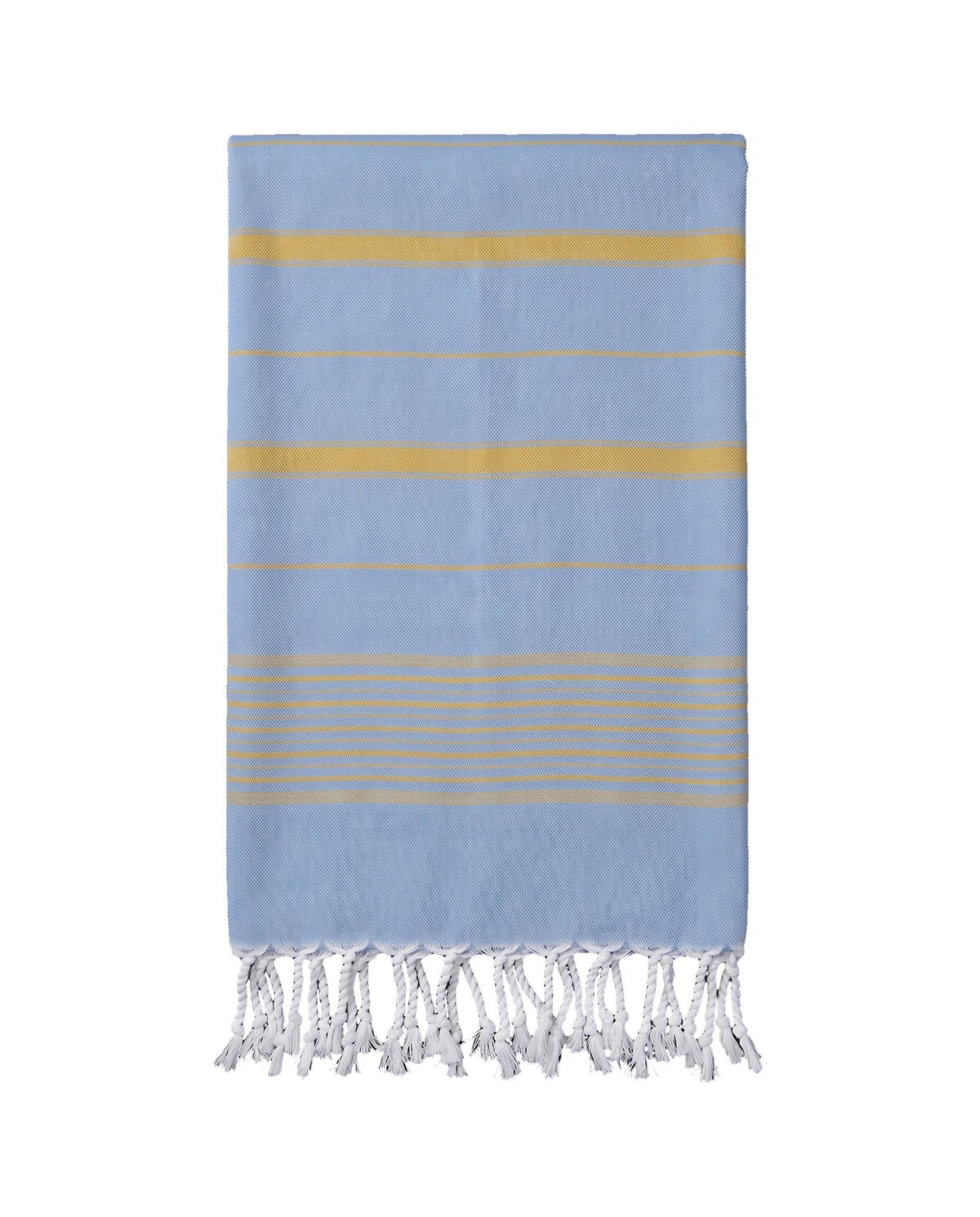 2 kleuren XXL hamamdoek blauw/mosterd - vrijstaand