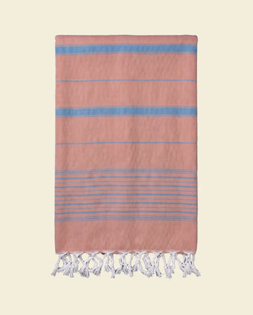 2 kleuren XXL hamamdoek koper/oceaanblauw