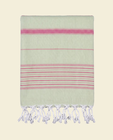 2 kleuren XXL hamamdoek lichtgroen/fuchsia