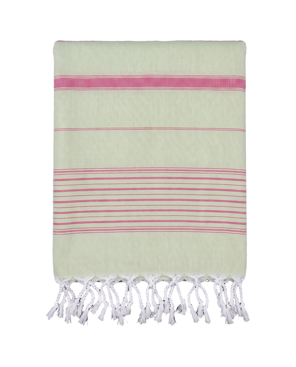 2 kleuren XXL hamamdoek lichtgroen/fuchsia - vrijstaand