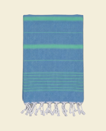 2 kleuren XXL hamamdoek oceaanblauw/jade