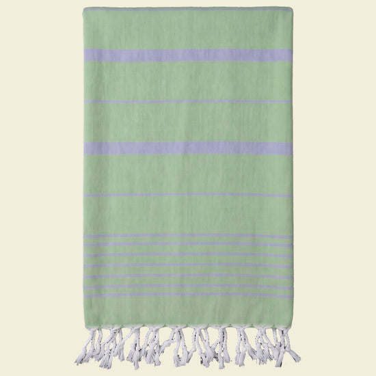 2 kleuren XXL hamamdoek pistache/lavendel - op kleur