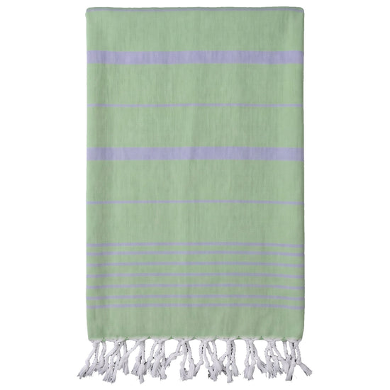 2 kleuren XXL hamamdoek pistache/lavendel - vrijstaand
