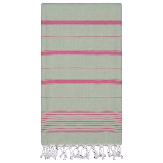 2 kleuren XXL hamamdoek salie/fuchsia - vrijstaand