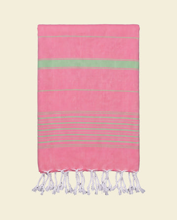 2 kleuren XXL hamamdoek zuurstokroze/pistache