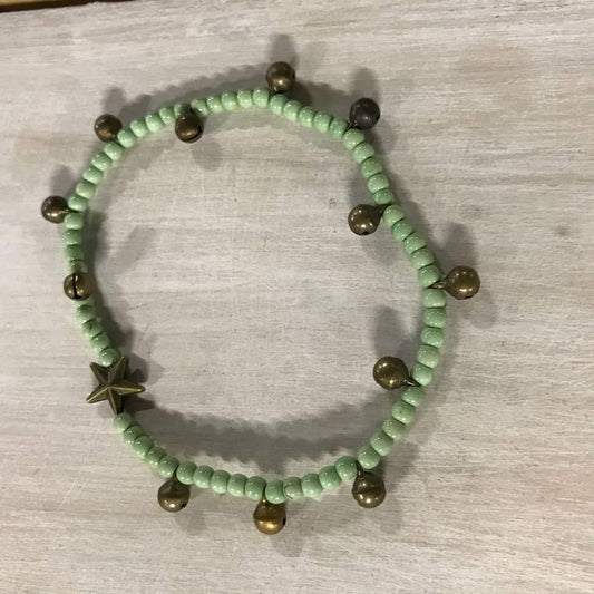 anklet Star & Bells green