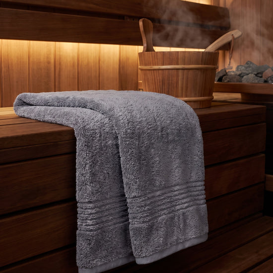 bamboe sauna handdoek grijs - sfeer