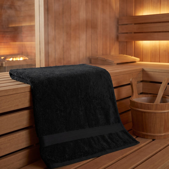 bamboe sauna handdoek zwart - sfeer