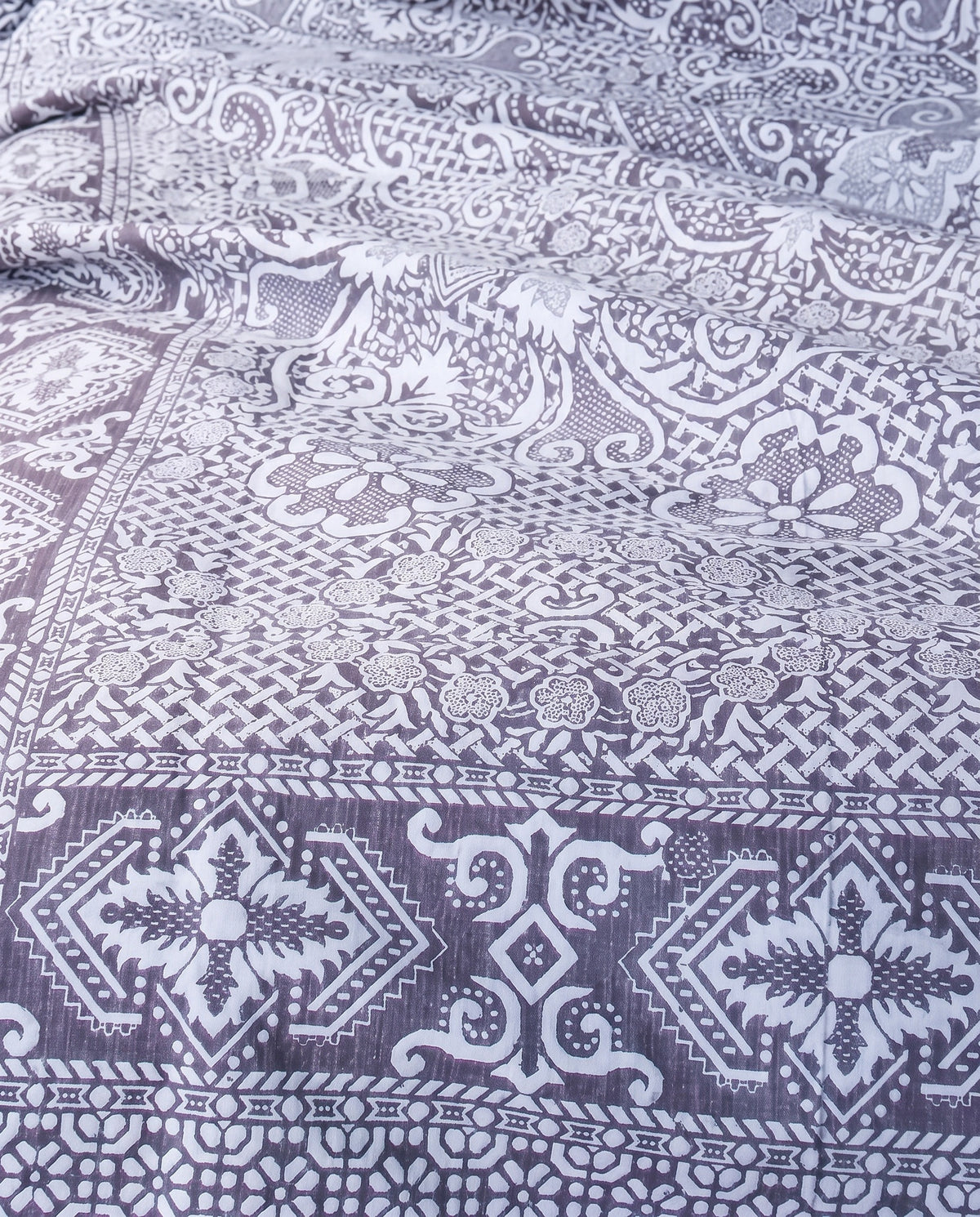 beddensprei Mozaïek aubergine - detail