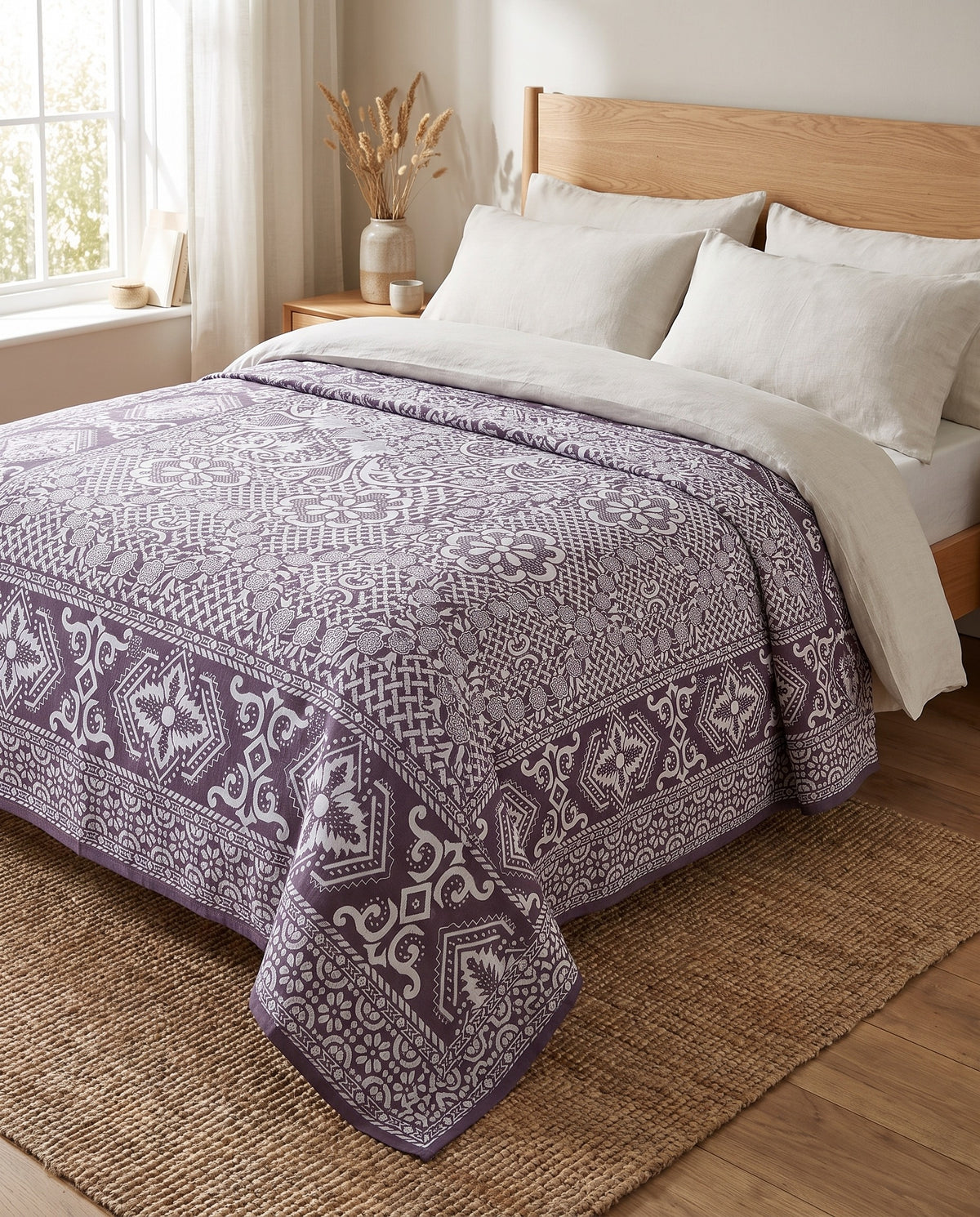 beddensprei Mozaïek aubergine - sfeer