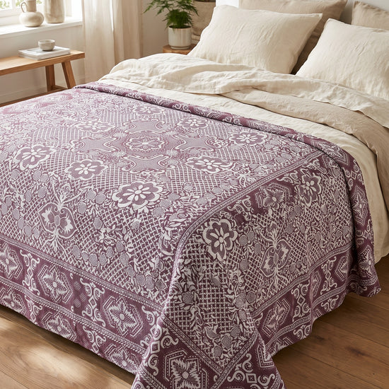 beddensprei Mozaïek bordeauxrood - sfeer