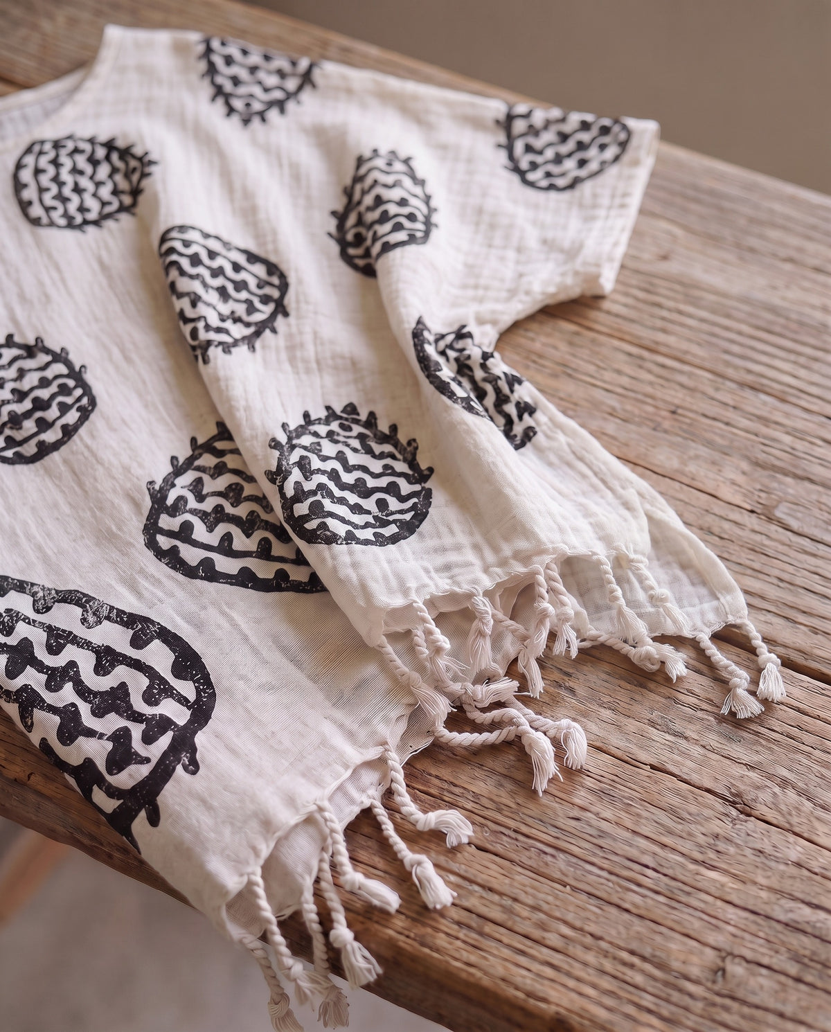 Boho strandtuniek black - detail