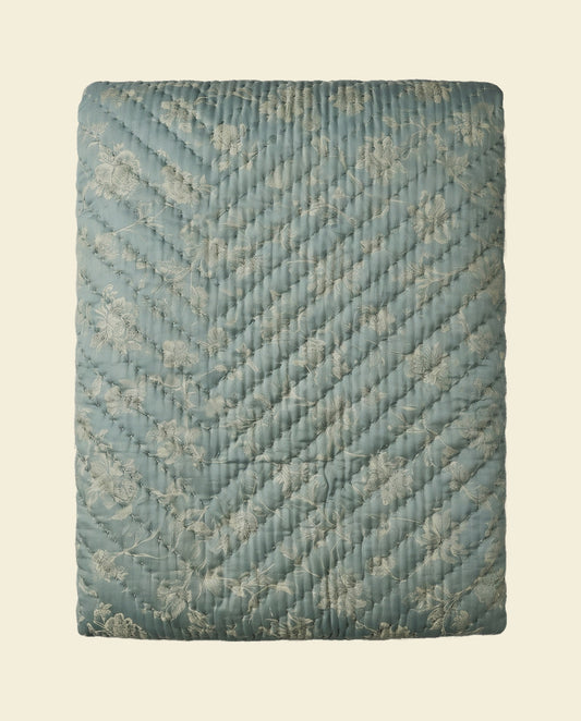 damast beddensprei groen - op kleur