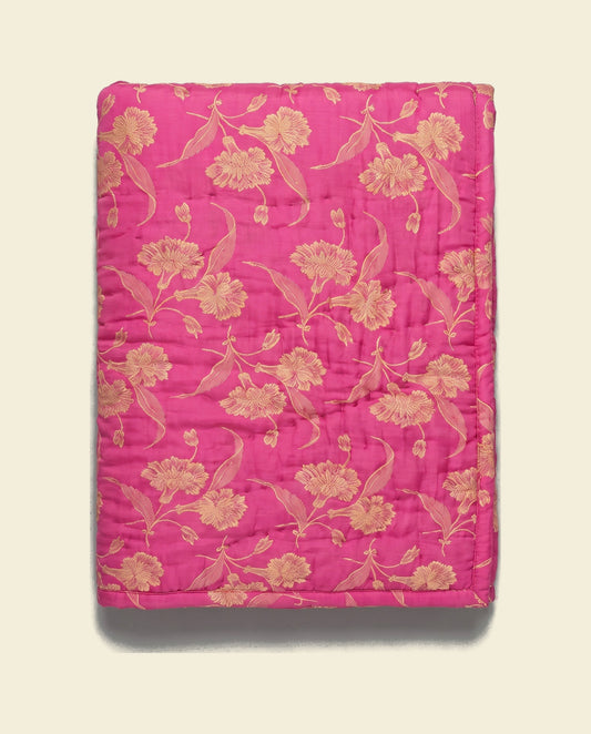 damast beddensprei roze - op kleur