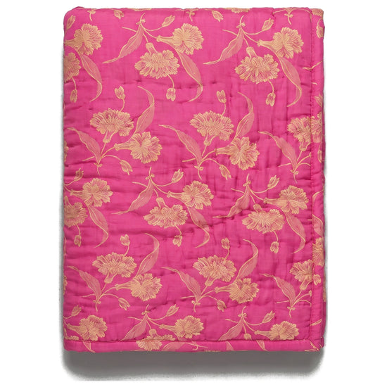 damast beddensprei roze - vrijstaand