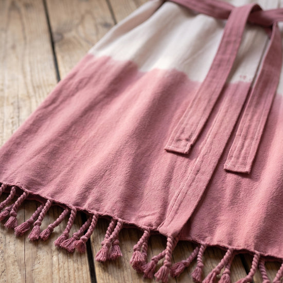 dip dye badjas dusty rose - detail