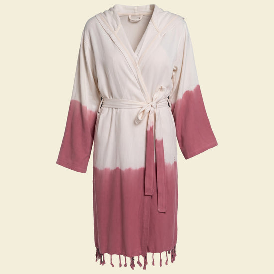 dip dye badjas dusty rose - op kleur