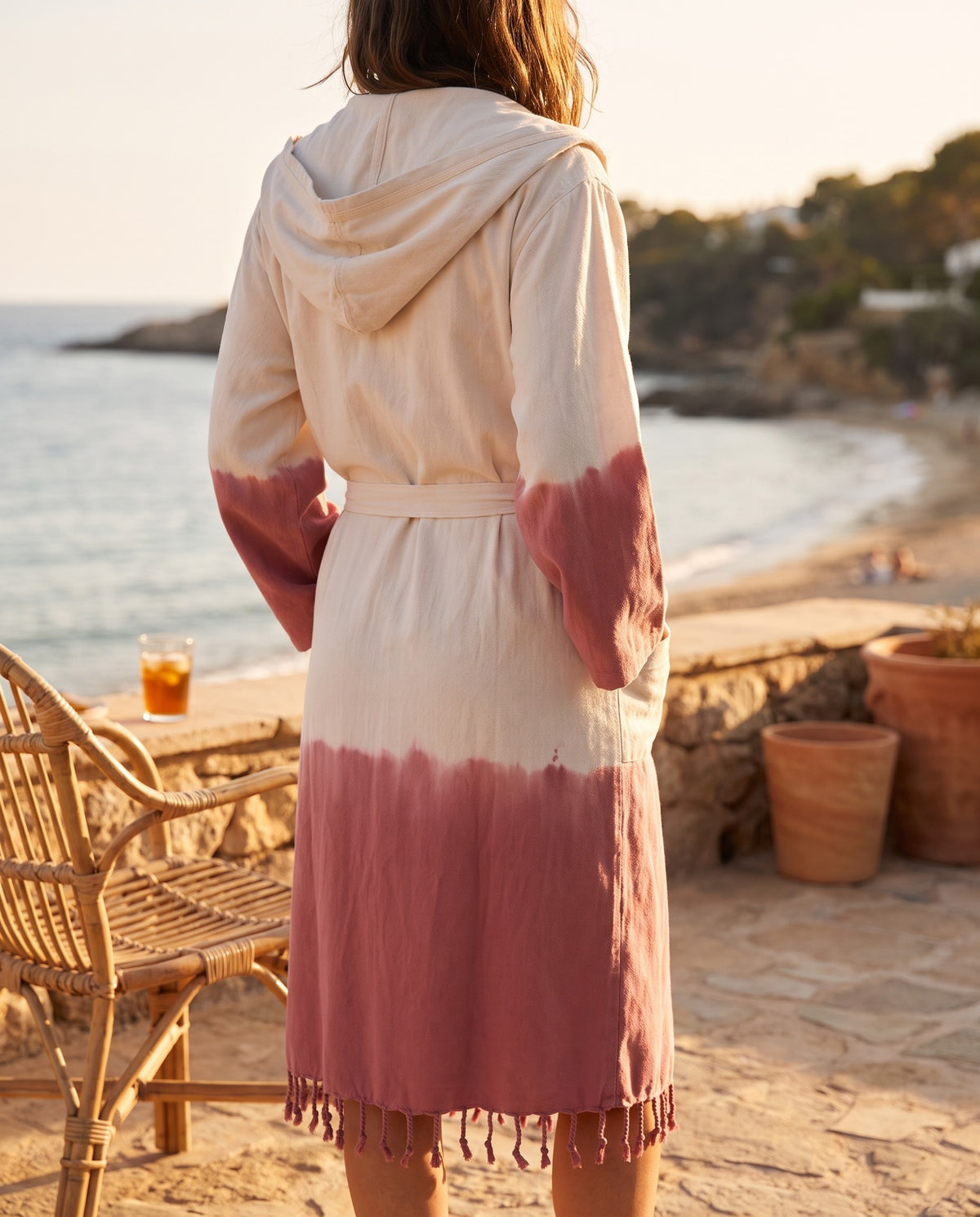 dip dye badjas dusty rose - sfeer