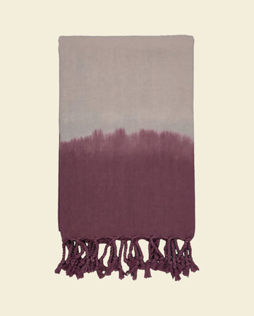 dip dye hamamdoek dusty rose - op kleur
