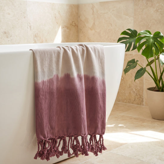 dip dye hamamdoek dusty rose - sfeer