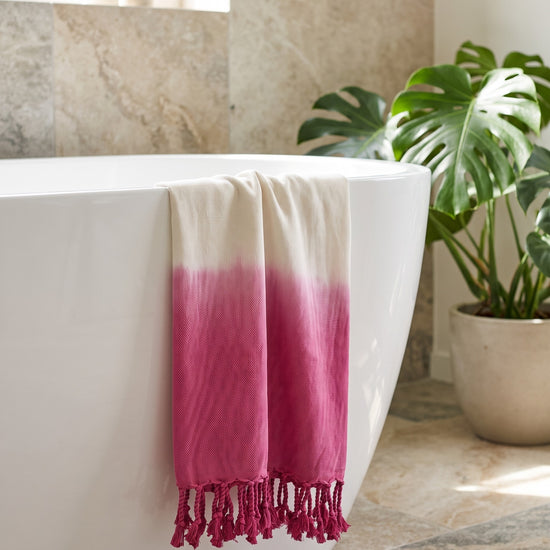 dip dye hamamdoek fuchsia - sfeer