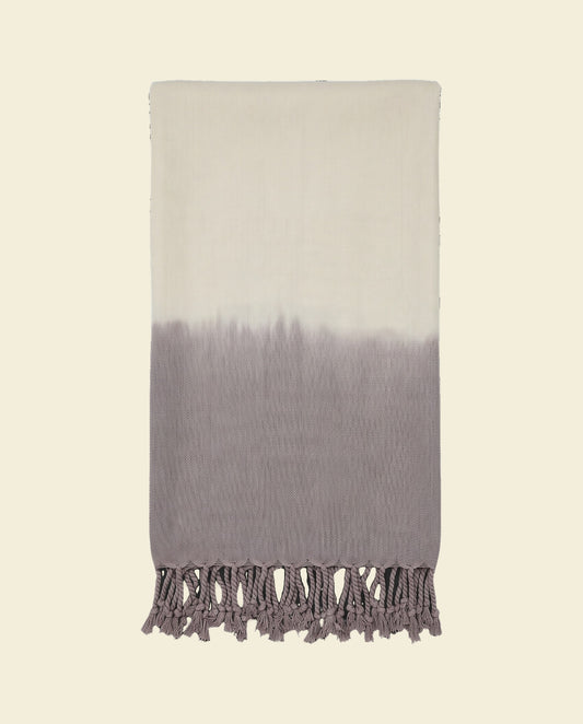 dip dye hamamdoek taupe - op kleur