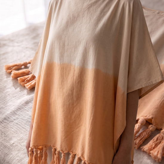 dip dye strandtuniek melon - detail