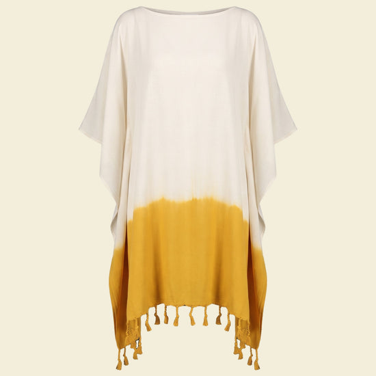 dip dye strandtuniek mustard yellow - op kleur