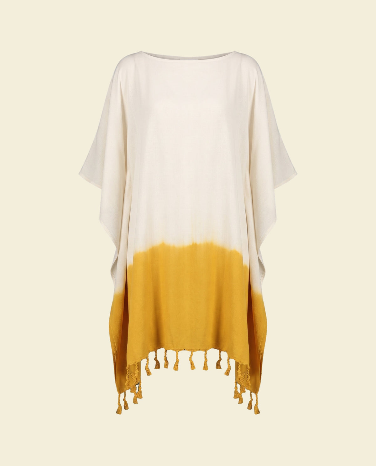 dip dye strandtuniek mustard yellow - op kleur