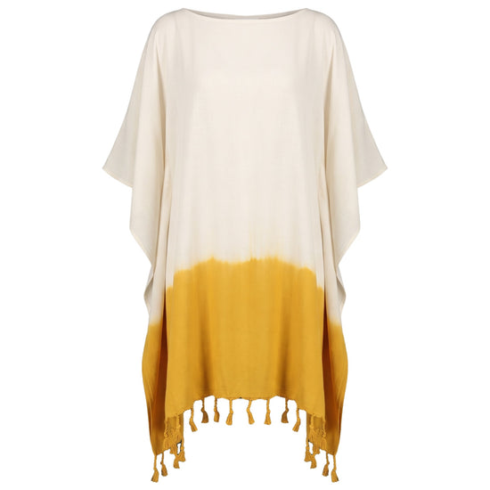 dip dye strandtuniek mustard yellow - vrijstaand