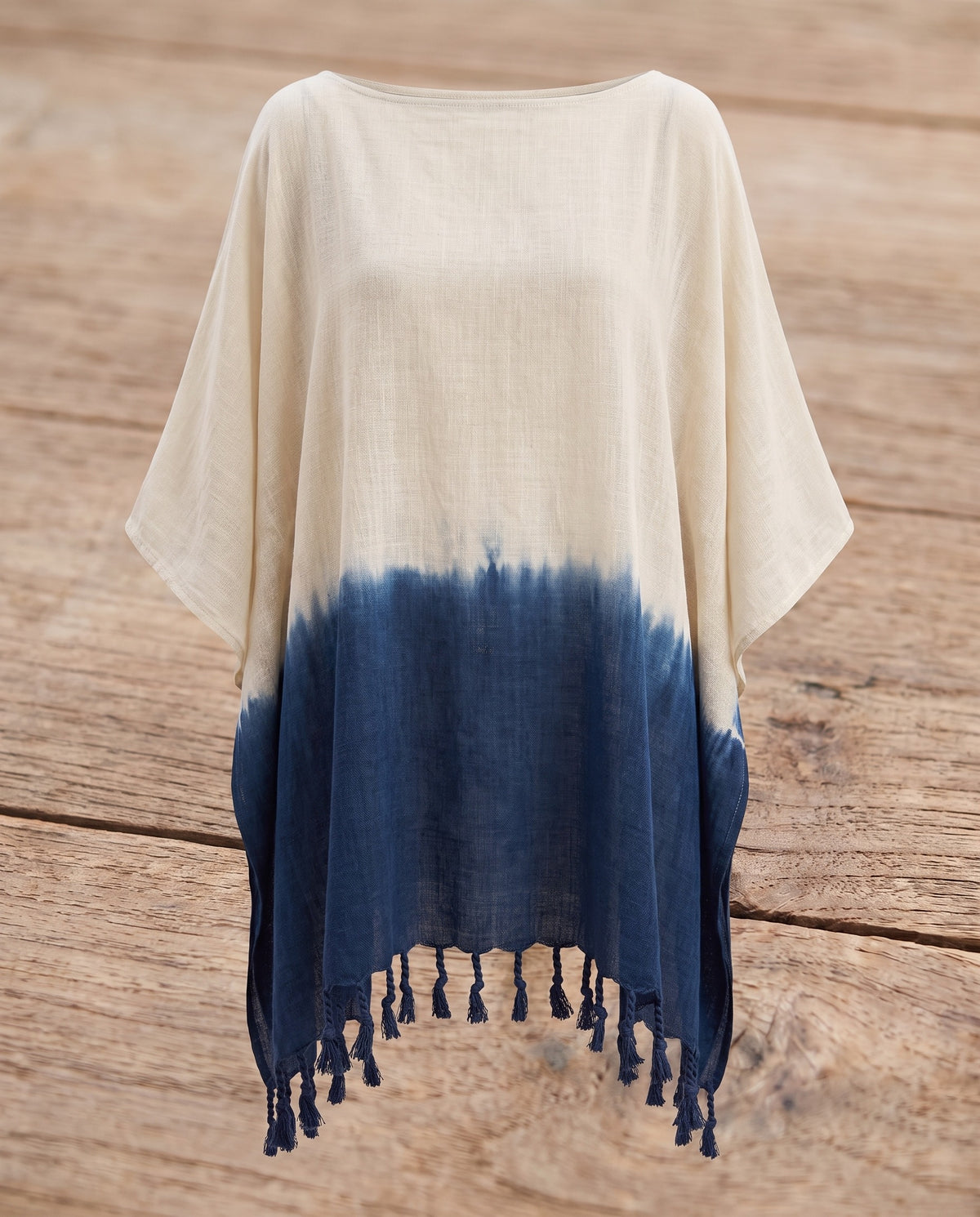 dip dye strandtuniek navy - detail