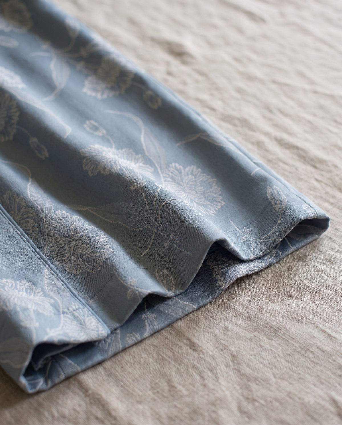 elegante kamerjas grijsblauw - detail