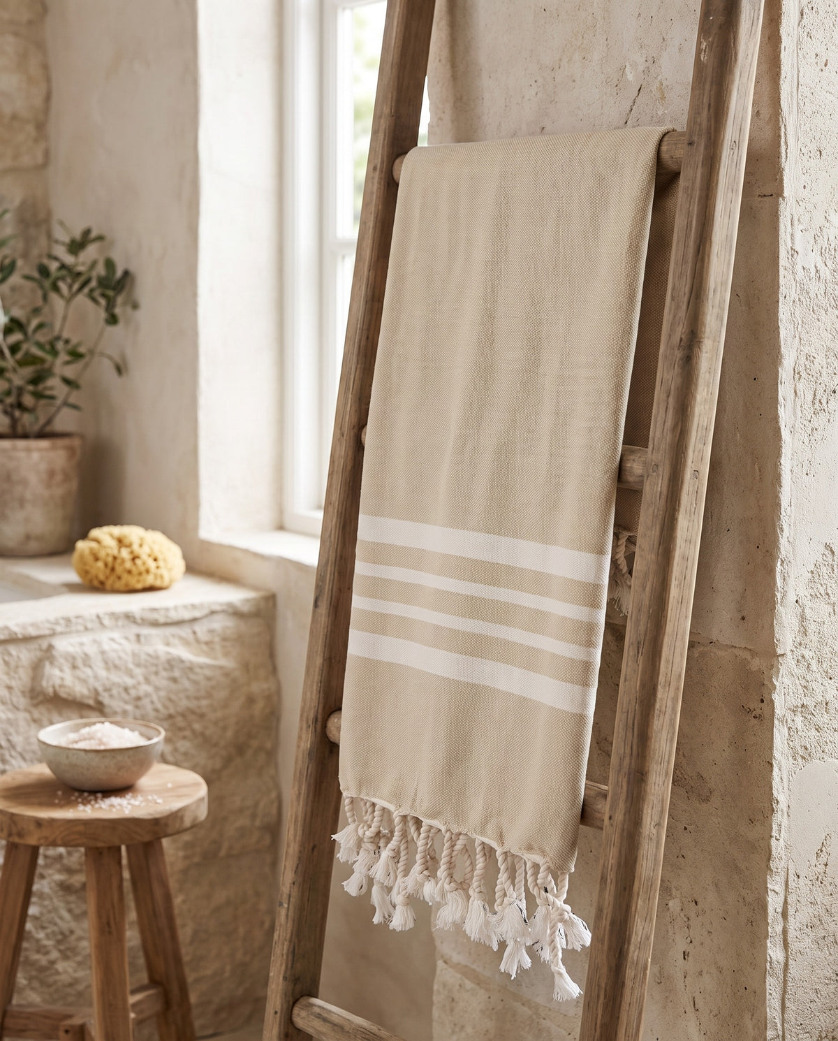 gastendoek Krem Sultan beige - sfeer