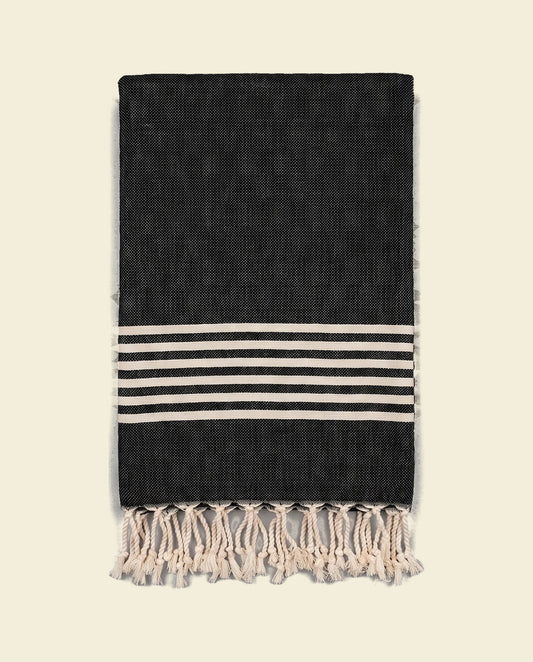 gastendoek Krem Sultan black - op kleur