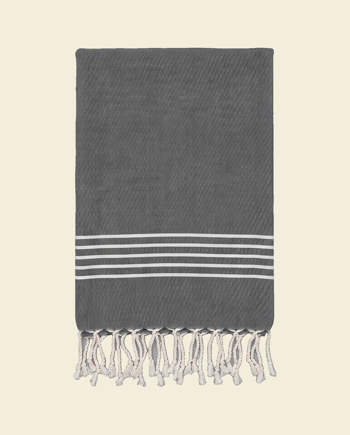 gastendoek Krem Sultan dark grey - op kleur