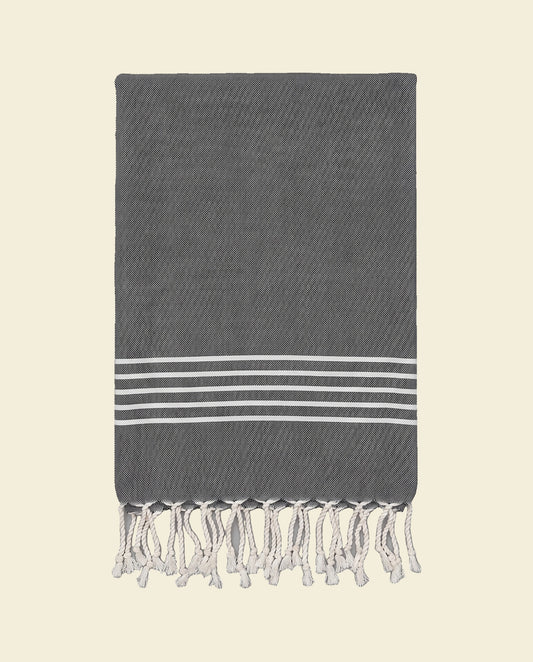 gastendoek Krem Sultan dark grey - op kleur